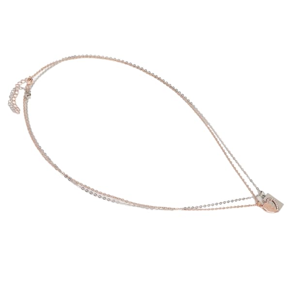 2 stk. magnetisk hjertehalskæde legering par matchende sæt hans hendes rosa sølv 340 mm