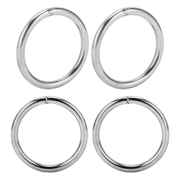 10 stk. svejsede ringe i rustfrit stål 4x40 mm multifunktionelle til camping, bælte og rigning