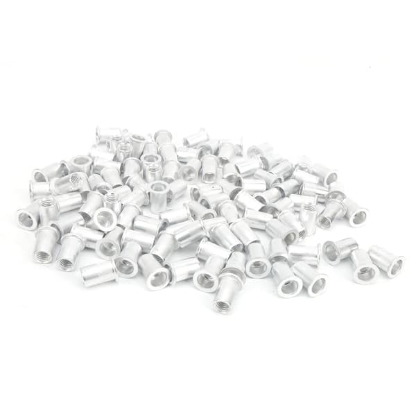 Vertikala blindnitmuttrar i aluminium med platt huvud - 100-pack