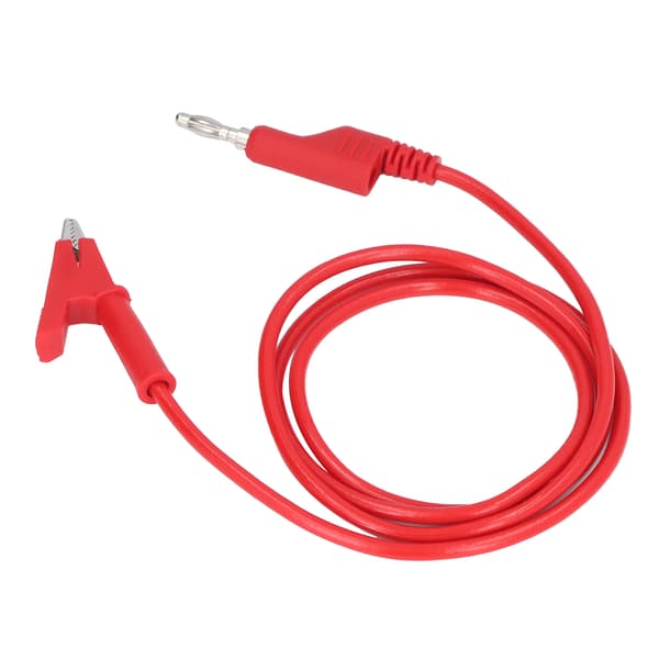 Krokodilklämma Testkabel 4mm Banankontakt Flexibel Elkabel J.70035‑1 Röd