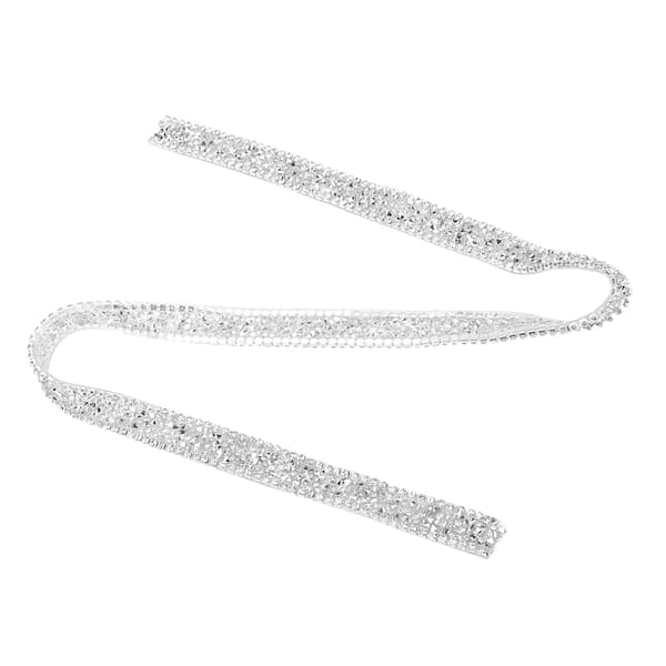 1 yard 15 mm Diamond Mesh Wrap Roll Sparkle Crystal Rhinestone Ribbon Dekoration (Silver)