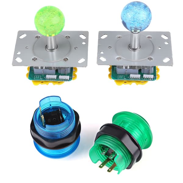 20 DIY LED-belysta arkadspelsknappar 2 joysticks 2 USB-kodarsats Speldelar Set