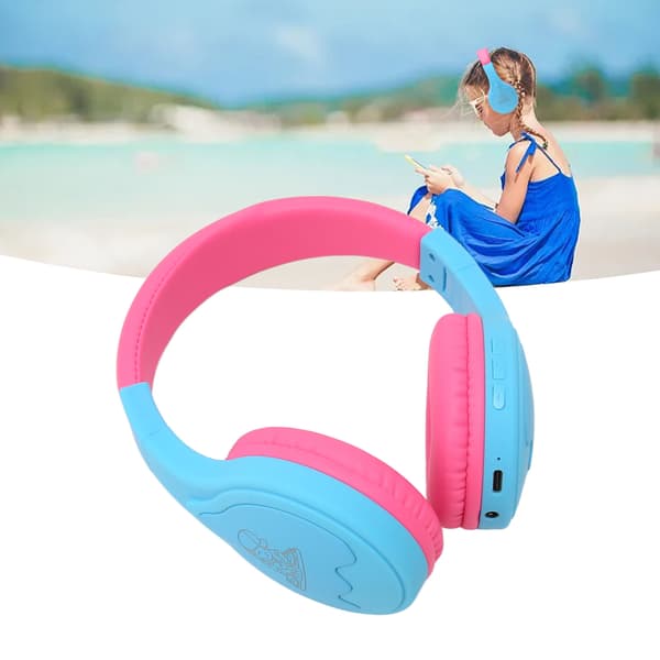 Bluetooth Junior Hovedtelefoner Stereo Støjisolerende RGB LED Foldbare Børne Trådløse Headset med Mikrofon Blå