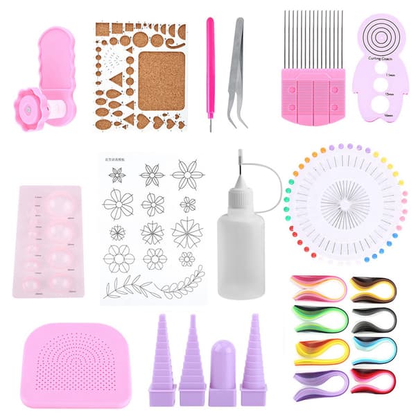 1 set DIY Quilling Paper Craft Rolling Kit Slotted Tools Strips Pincett för dekoration