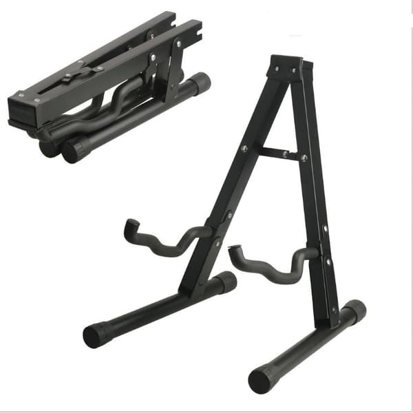 Guitarstativ Jernmateriale Sort Sammenfoldeligt Unikt Design Stabilt Guitar A-ramme Bas Displayholder