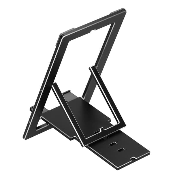 Justerbar skrivebords telefonholder foldbar aluminiumslegering tabletstativ sort til kontor