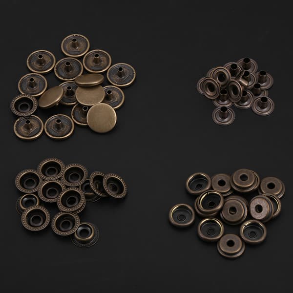 Metalltryckknapp för reparation av läderkläder och jackor (brons 3st verktyg)