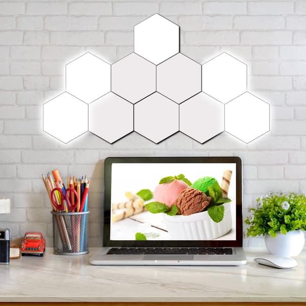 Hexagonal DIY Vägglampa Heminredning 100V-240V 5 Lampor Sovrum Vardagsrum