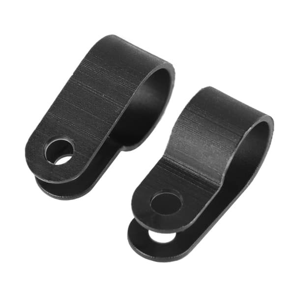 200 stk. sorte P-clips i nylon, sortiment til kabelrørklemmer