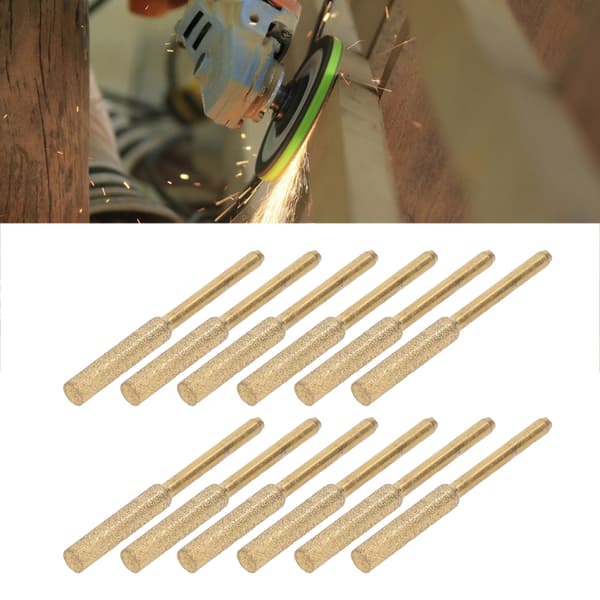 12-pak 3 mm skaft 4,8 mm motorsavsslibebur, holdbart slibesten sæt