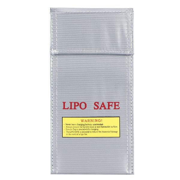 Litiumbatteri Säkerhetsväska Brandsäker Explosionssäker Förvaringspåse Skyddsfodral 10x20cm