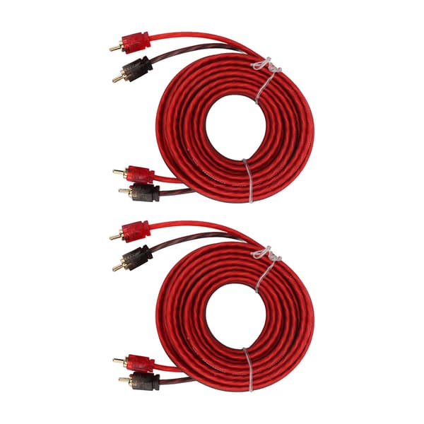 2st Bil RCA-kabel Hane till Hane 5m Lång Universal Gummibelagd Hög Ledningsförmåga för Stereosystem