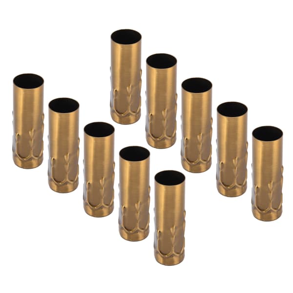 10 stk. E14 metalrør til lampeholder, belysningstilbehør 25x80mm guldbronze