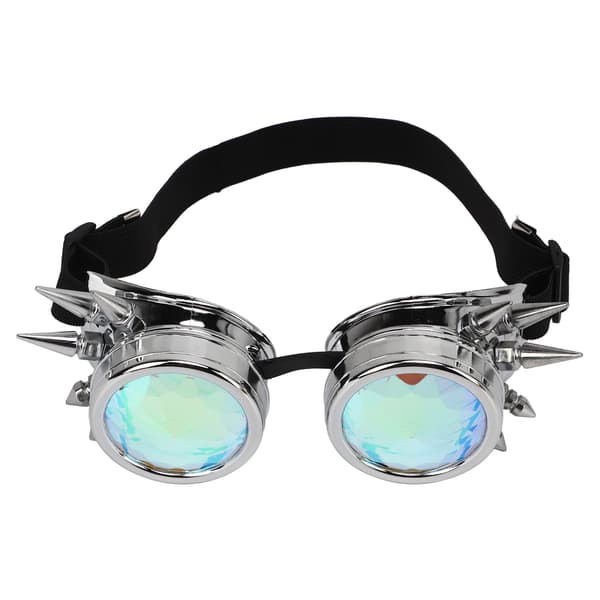 Steampunk Vintage Briller ABS Plastik med Elastisk Rem, Sølv Kalejdoskop Festbriller til Begivenheder & Fejringer