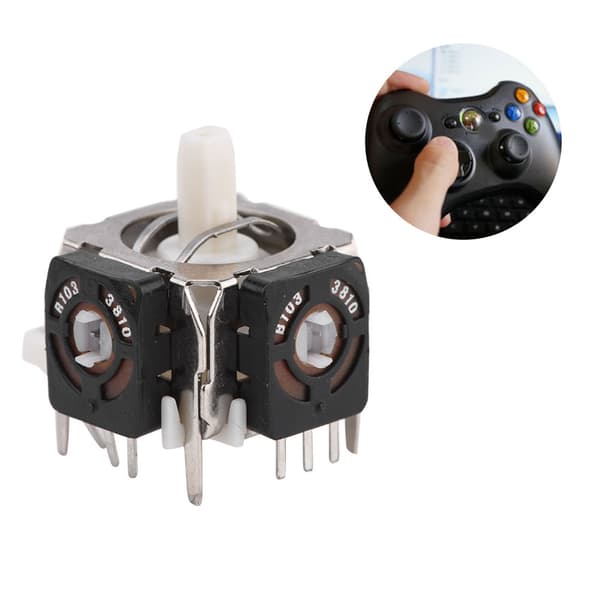5 sæt ABS analog stick 3D joystick reparationsdele til Xbox 360 trådløs controller 2,6x2,4x2,1 cm