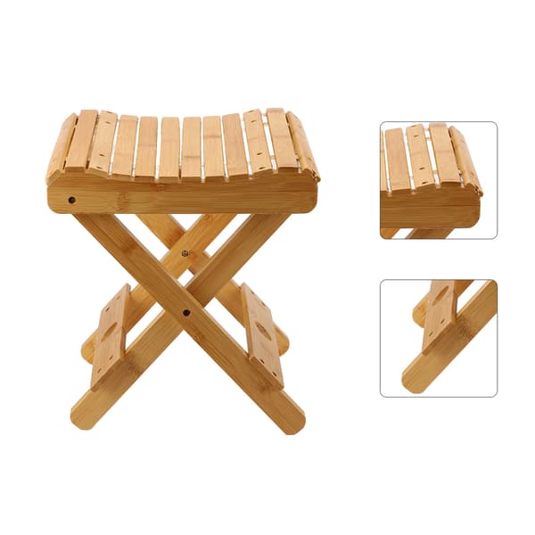 Fällbar pall Bambu Massagebutik Rakning Dusch Fotstöd Hem Bärbar Fällbar Sittplats