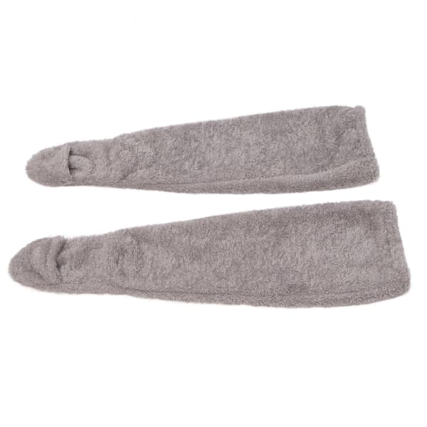 Over Knee Fuzzy Socks Vinter Hjem Sove Bløde Tykke Åndbare Plysstrømper Benvarmer Grå