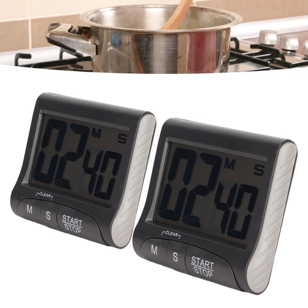 2 st digital timer multifunktionell magnetisk digital nedräkningstimer med stor digital display för kontorskök