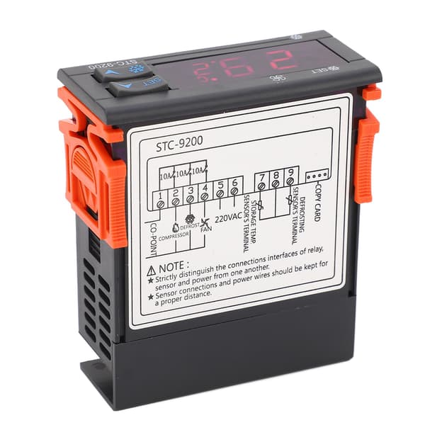 Kølerumstermostat Digital Dobbelt Probe LED Display Fryser Controller 220VAC