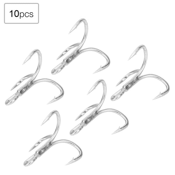 Vassa spetsiga hullingförsedda kraftiga metallfiskekrokar 10st*1/0#