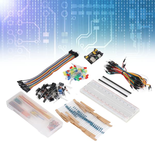 Startpakke med elektronikkomponenter med 830-punkts breadboard til R3-projekter