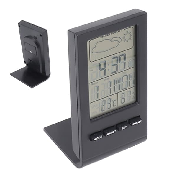 Digital inomhus LCD-hygrometertermometer med alarm - Svart