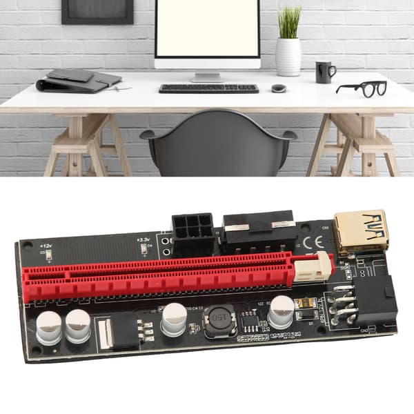 PCIE Riser 1X til 16X GPU-udvidelse Reducer belastning 60 cm USB3.0 Sikker Stabil USB Riser Strømforsyningsadapterkort