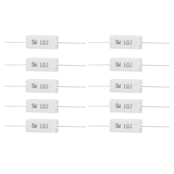 10 stk. 5W cementmodstand 1R Ohm 5% tolerance aksial trådviklet
