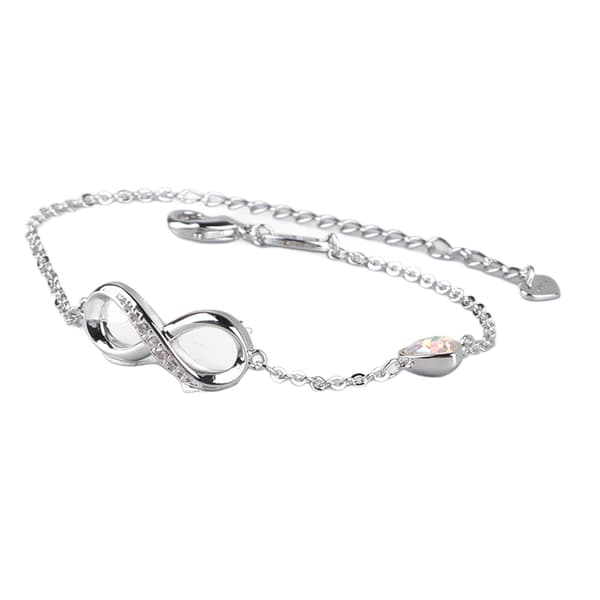 Tidlöst Infinity Heart Damarmband, Silverpläterade Koppar Initial Smycken, Klassiskt Elegant 1PC