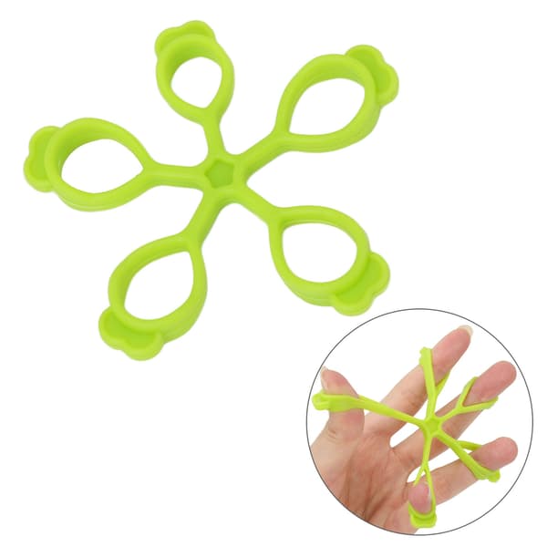 Silikon Fingersträckare Blomform Återfjädring Dekompression Handgreppsstärkare för Kontor Utomhus Grön 8.8lb