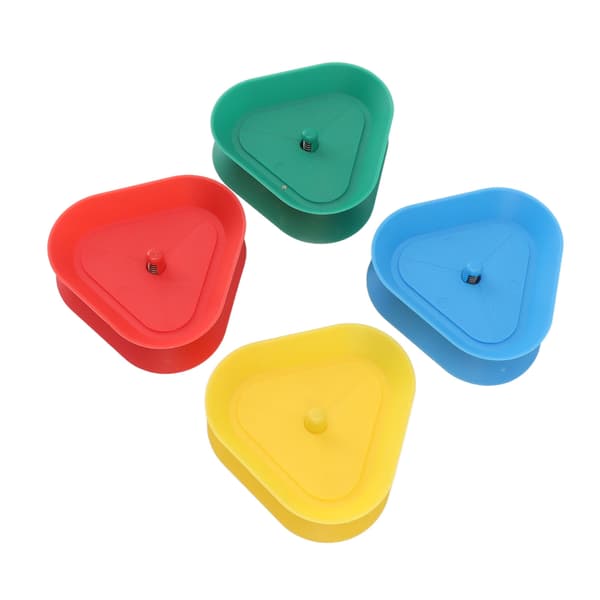 4-pack handsfree poker-korthållare, triangulär fjäderdesign i plast