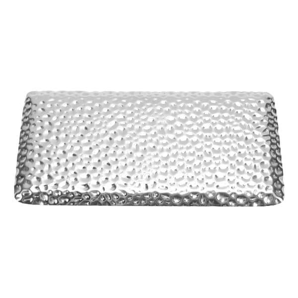 Serveringsbricka i rostfritt stål Elegant luktfri fat för vardagsrum sovrum kök badrum 19,5x9,5 cm Silver