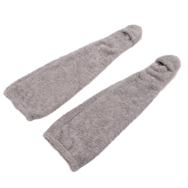 Over Knee Fuzzy Socks Vinter Hjem Sove Bløde Tykke Åndbare Plysstrømper Benvarmer Grå