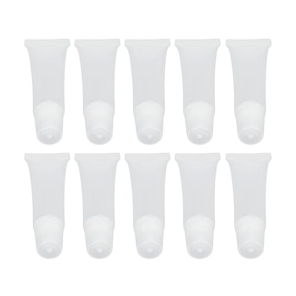 10 stk. 15 ml tomme lipglossrør Professionel bærbar PVC læbepomadebeholder til kosmetik DIY