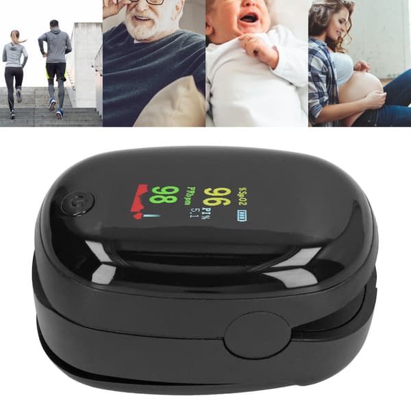 Fingertipspuls-oximeter SpO2-måler Blodiltmætningsmonitor med snor