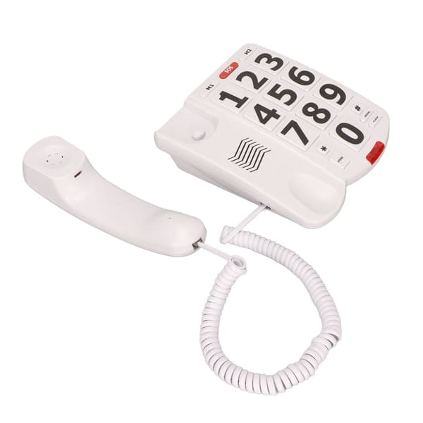 Senior fastnettelefon med store knapper, justerbar lydstyrke, genopkald af sidste nummer