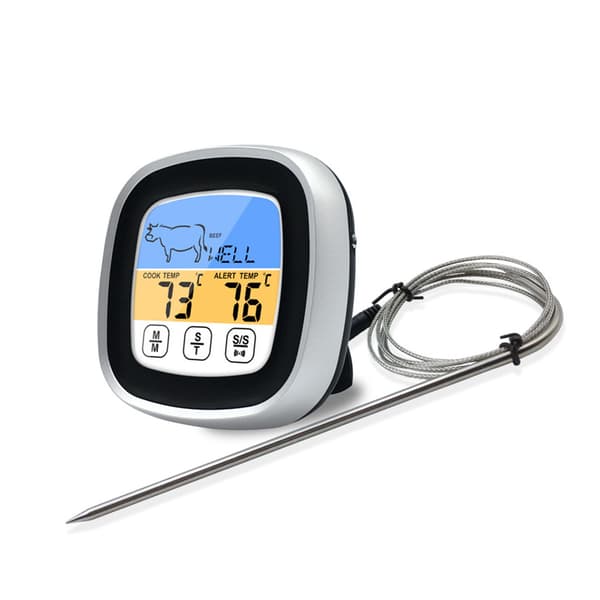 Digital köksgrilltermometer i rostfritt stål med köttprob