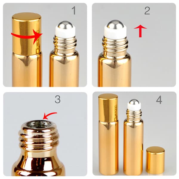 7 st påfyllningsbara parfymflaskor i glas, eterisk olja, rullflaskor, bärbara lätta tomma roll-on-flaskor för resor, 10 ml, svart