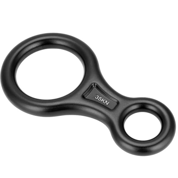 35KN Otte-tals Reb Nedfirer Abseil Ring Bjergbestigning Redningsudstyr Sort
