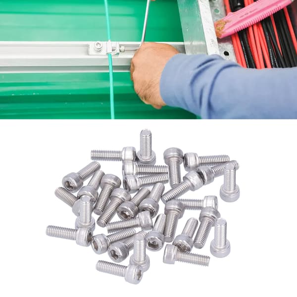 M5 x 25 mm sekskantede skruer, 30 stk. A2 rustfrit stål cylindrisk hovedbolt sortiment sæt