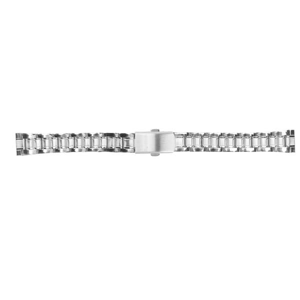 Urrem i rustfrit stål, hurtigudløser, foldespænde, to knapper, unisex, sølv, 20 mm/0,79 tommer