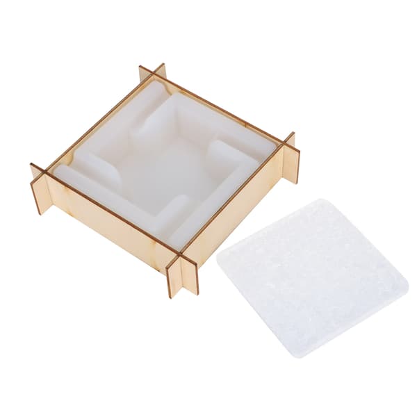 1 set askkoppsform DIY kristall epoxiform spegelyta silikon förvaringslåda + bas L