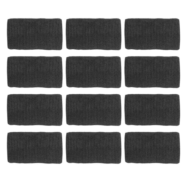 12-pack svart 10 cm självhäftande elastisk bandage för hästar, hundar, katter