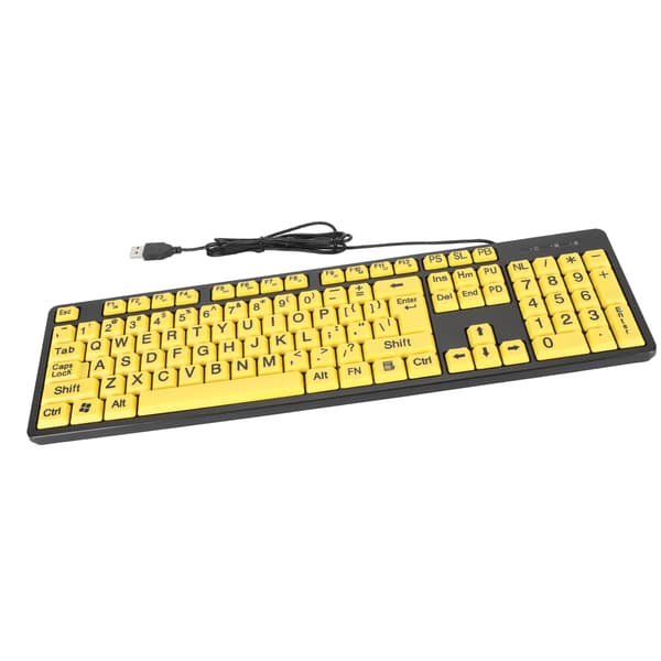104-tasters stortryk USB-kablet computertastatur til studerende, seniorer, synshandicappede