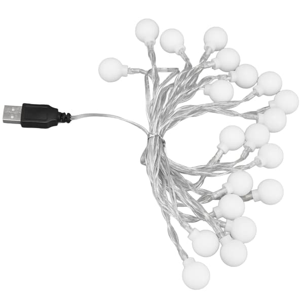 3M 20LED Globe Ljusslinga Utomhus Inomhus Festdekoration USB-driven för Flickrum