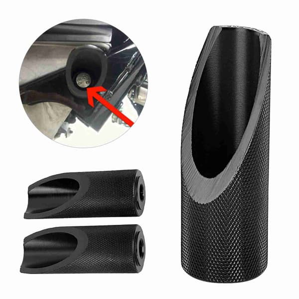 2 stk. fodhvilere til motorcykel i aluminiumslegering (sort)