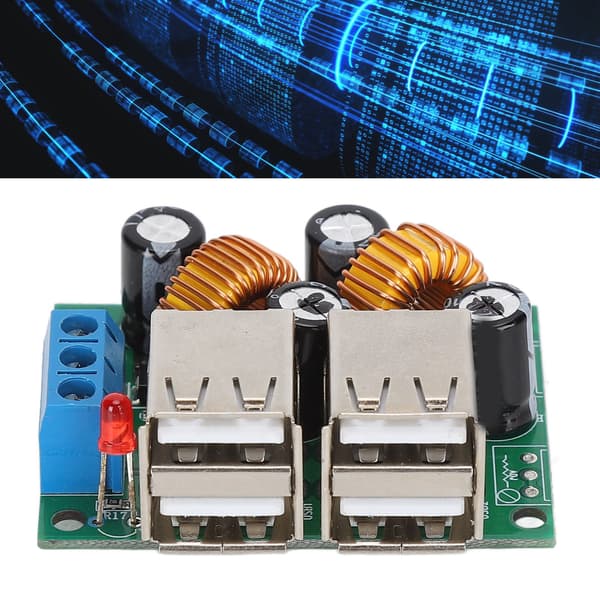 4-vejs USB-oplader modul Buck Converter DC 12V 24V 40V Step-Down til 5V 5A Strømforsyningskort