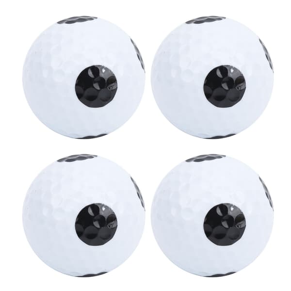 4-pack 2-lagers golfputtträningsbollar vita med svart prick