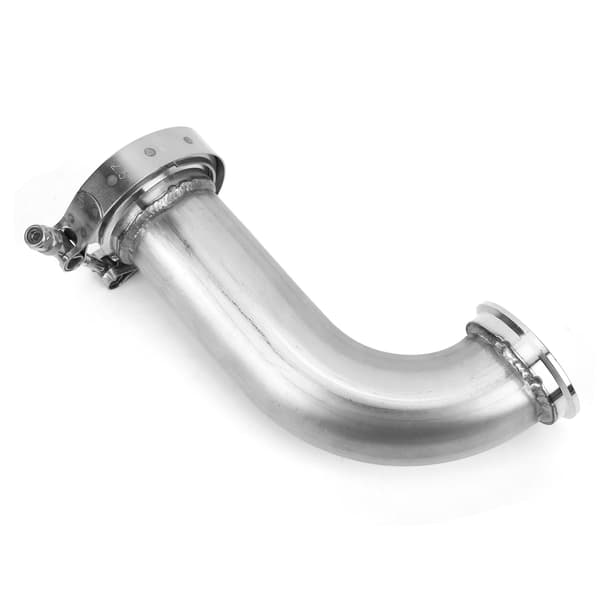 90° Flangealbueadapter Downpipe VBand Klemme Rustfrit Stål 2.5in ID til 3.2in OD