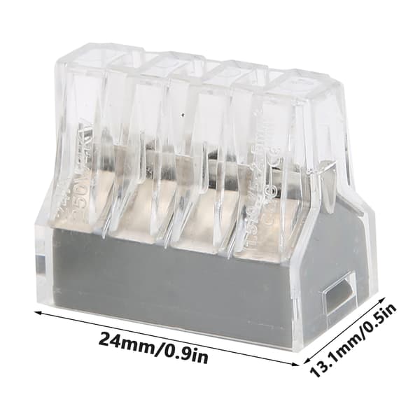 100 stk. PCT-108 Push Wire-forbinder, hurtig samlemuffe til massive og flertrådede ledninger, universel pasform
